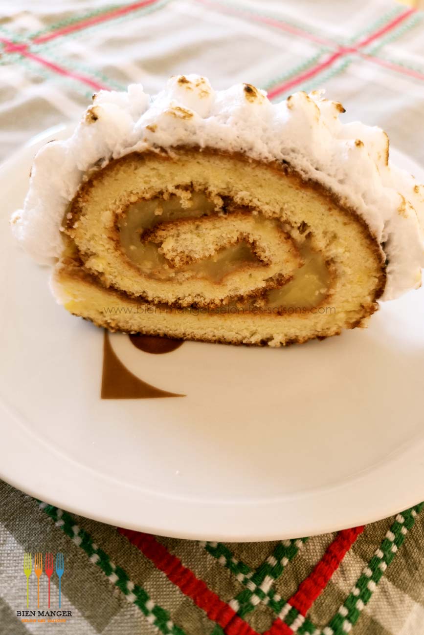 Bûche façon tarte citron meringée