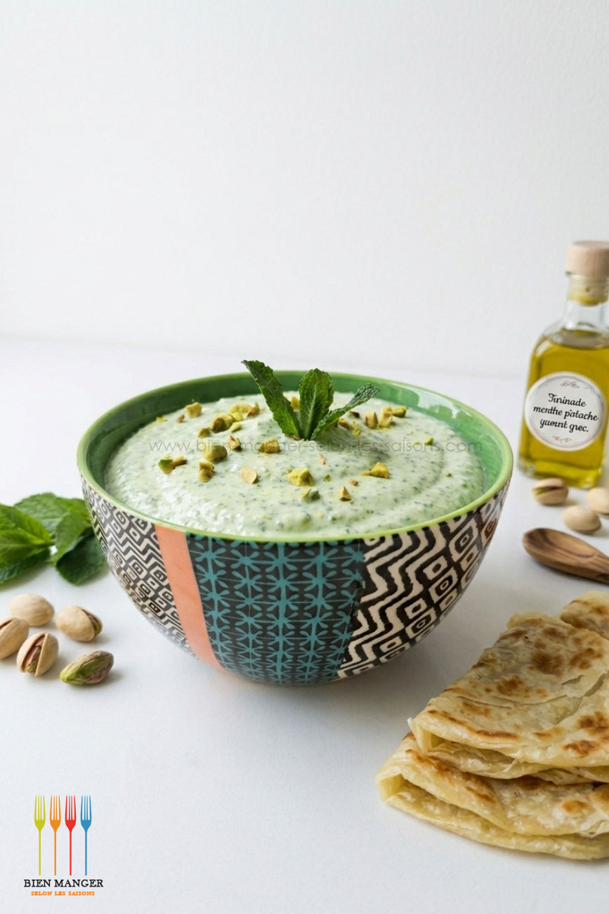 Tartinade menthe, pistache et feta