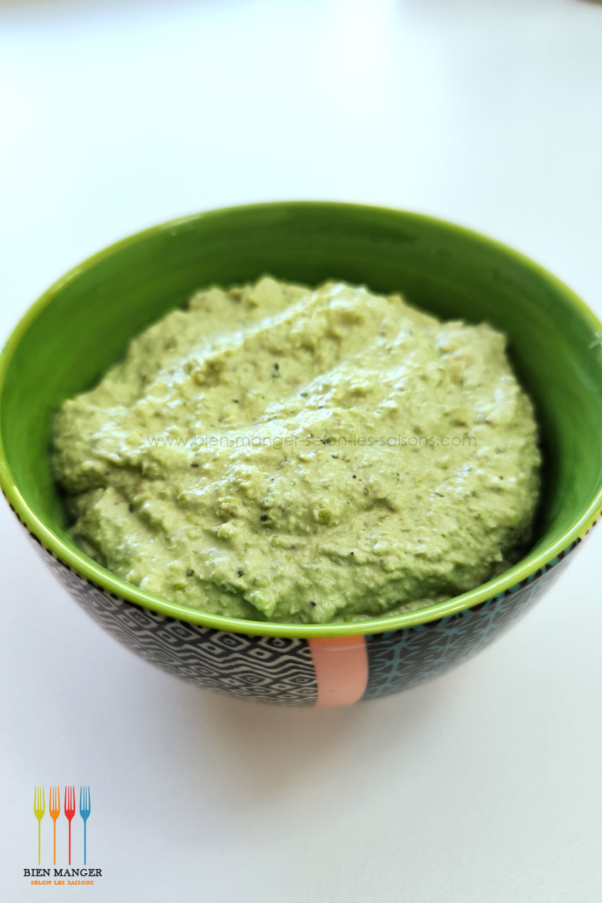 Tartinade au petit pois, édamame et coriandre